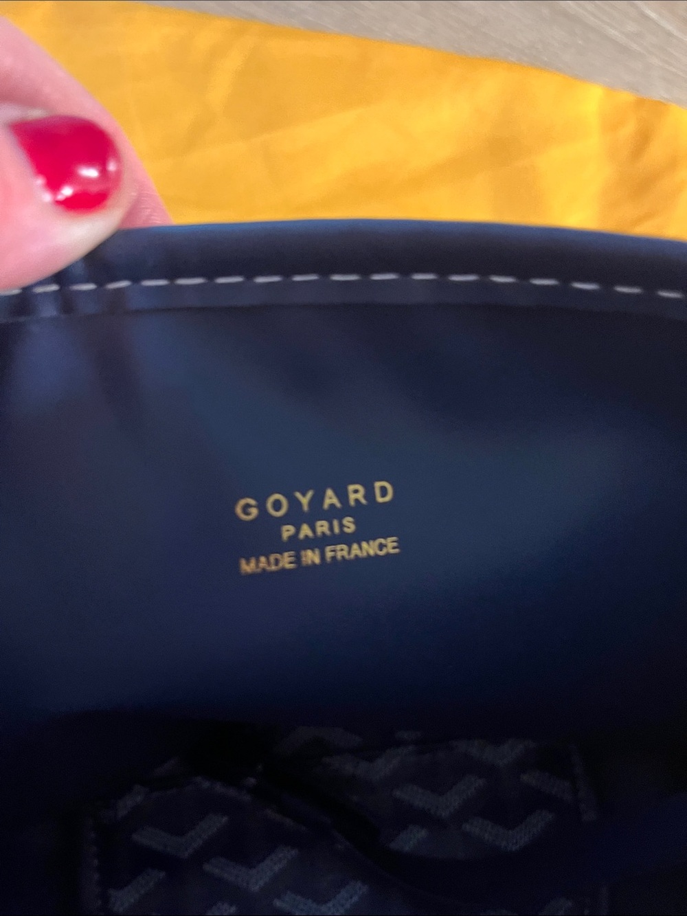 Goyard — Navy Chevron Small Tote ~FAUX~ - Picture 5 of 5